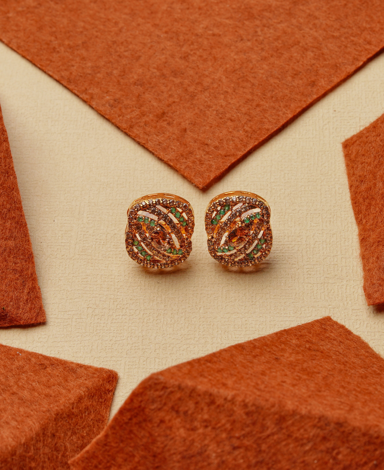 Champagne Peridot Studs