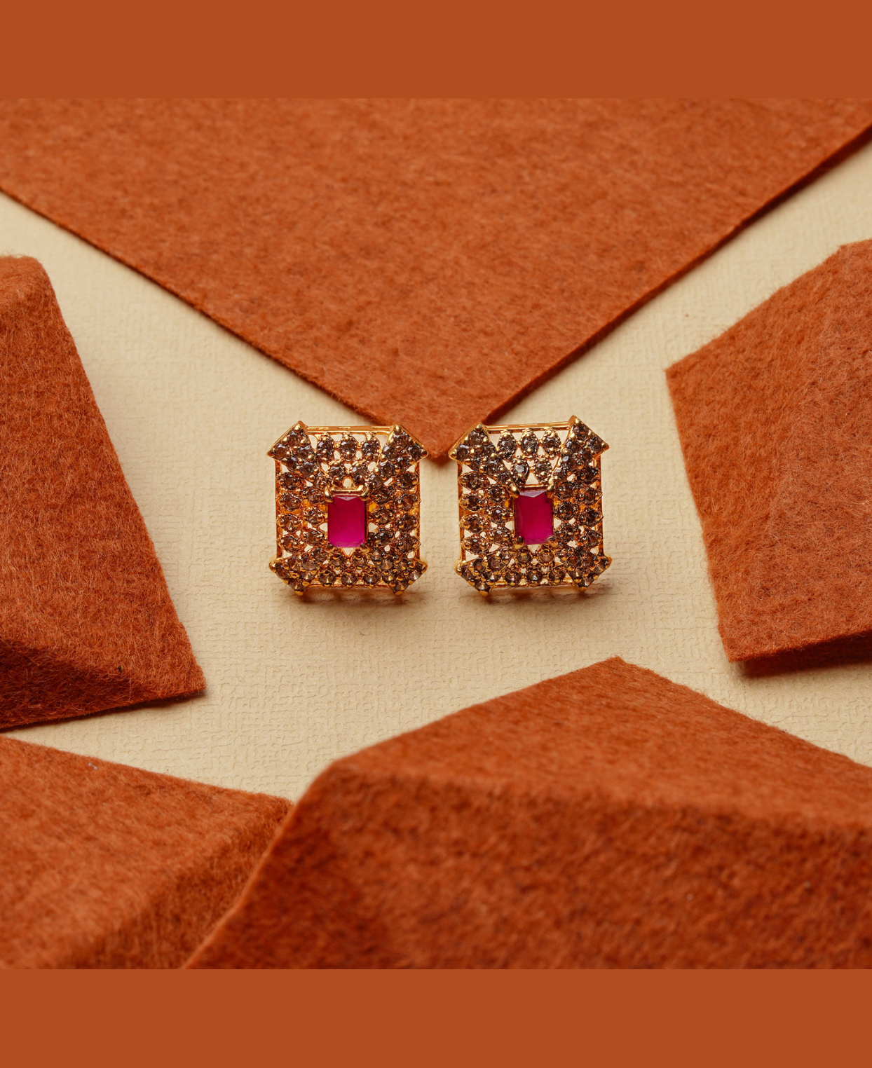 Champagne Ruby Studs