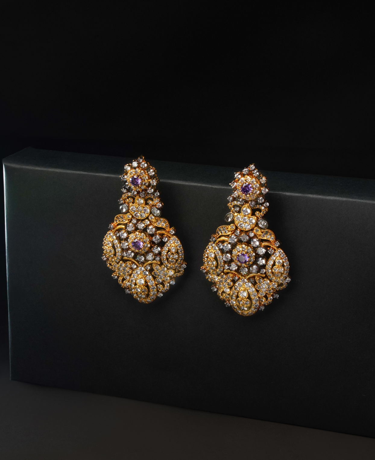 Purple CZ Royalty Earrings