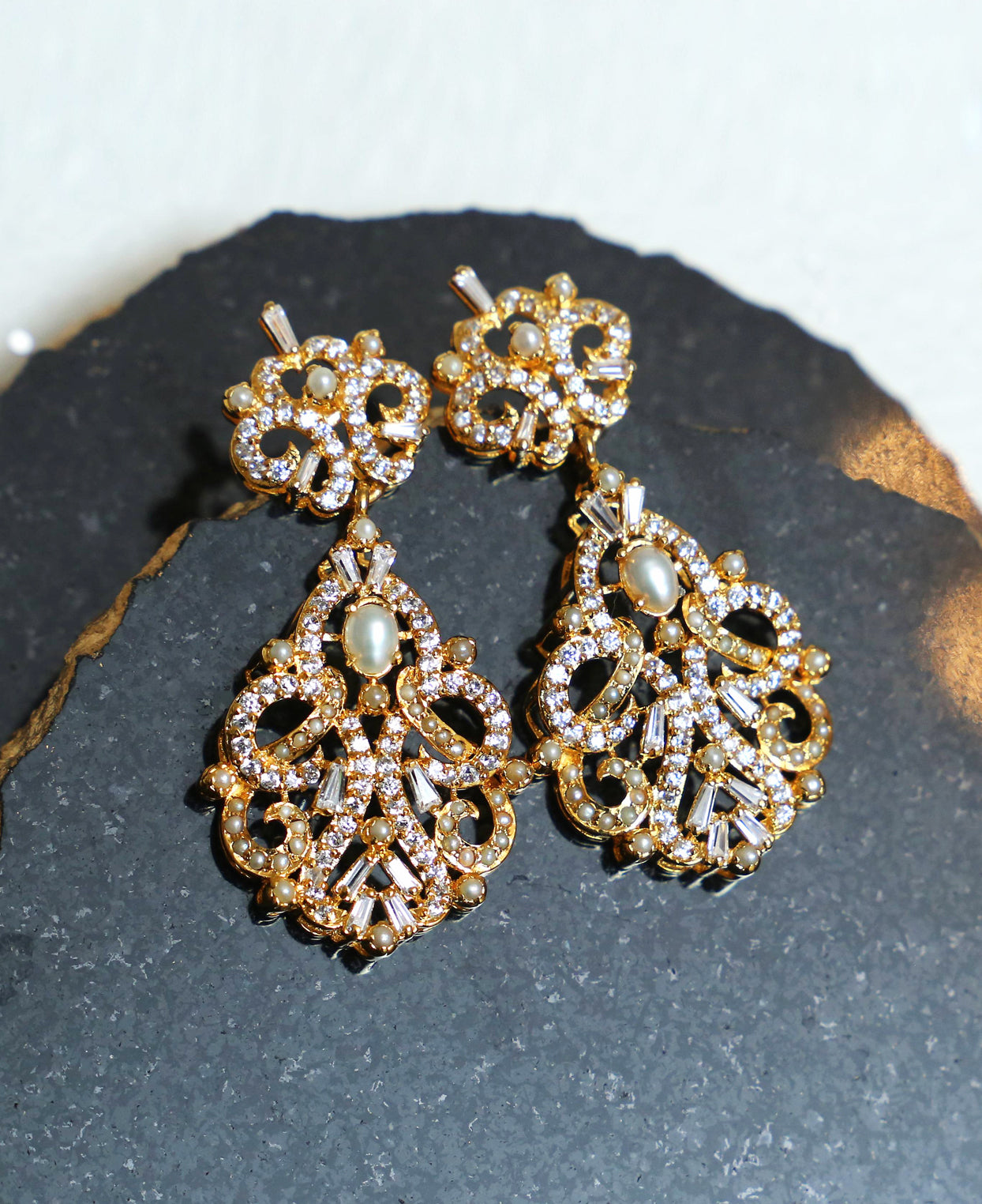 Diamond Style Baguette Earrings