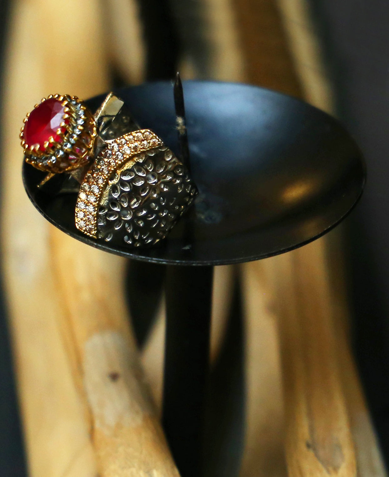 Ruby Carved Band Ring