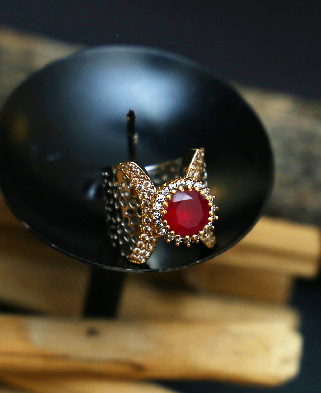 Ruby Carved Band Ring