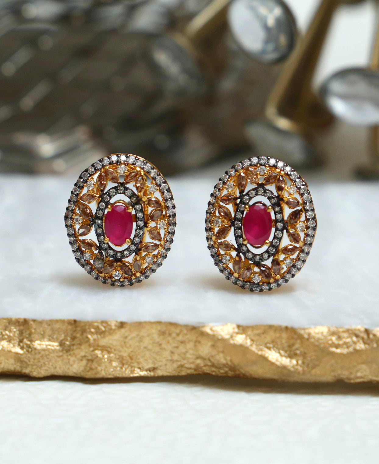 Ruby Coffee Antique Studs
