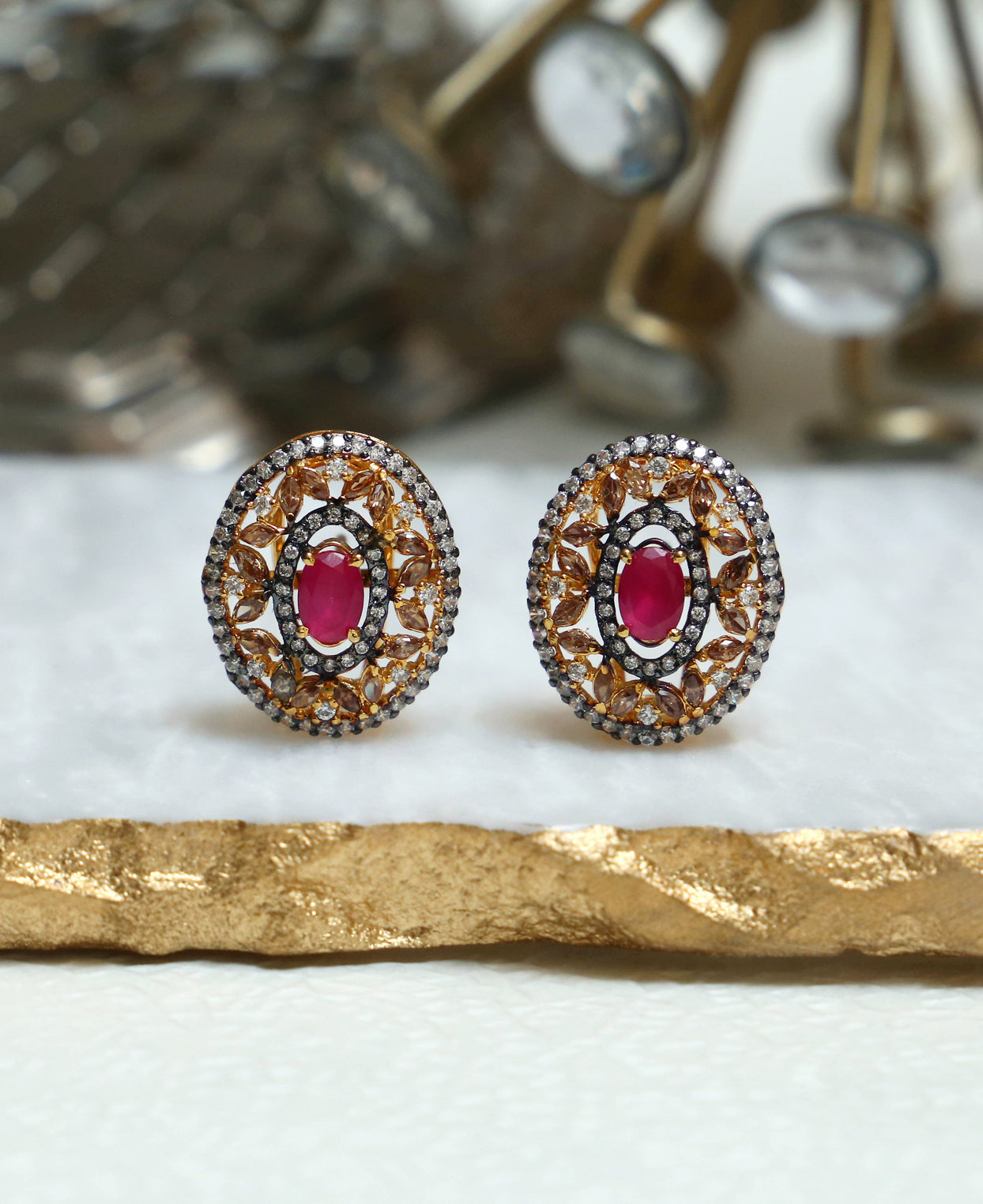 Ruby Coffee Antique Studs