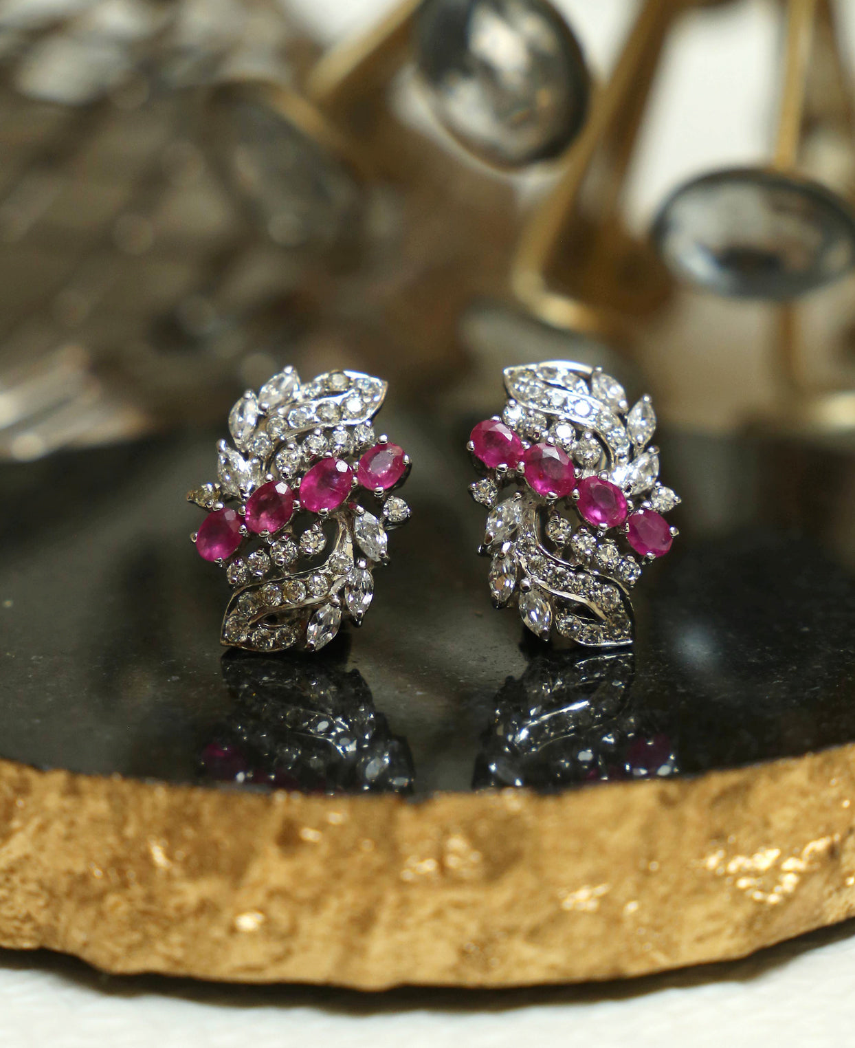 Zircon and Ruby Studs 1