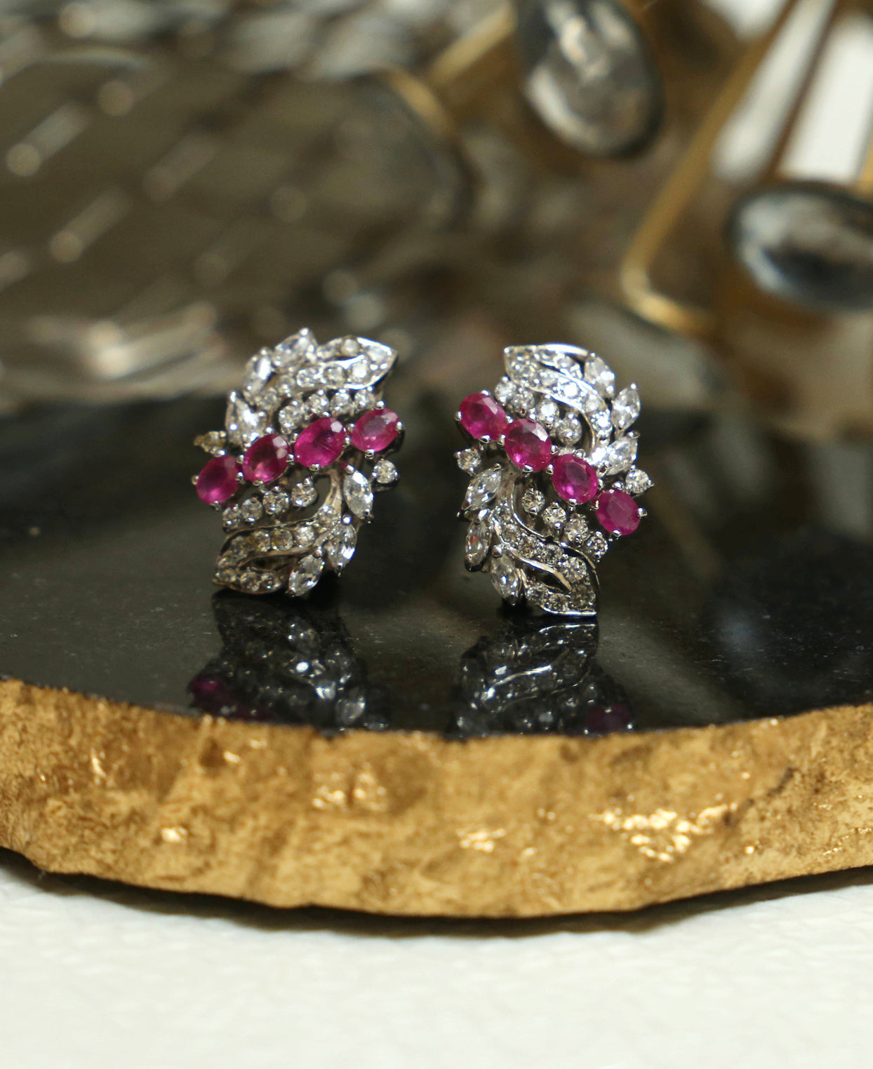 Zircon and Ruby Studs 1