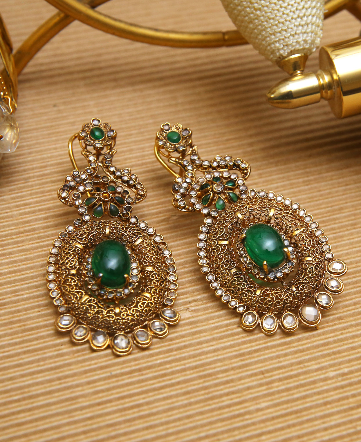 Green Katak Earrings