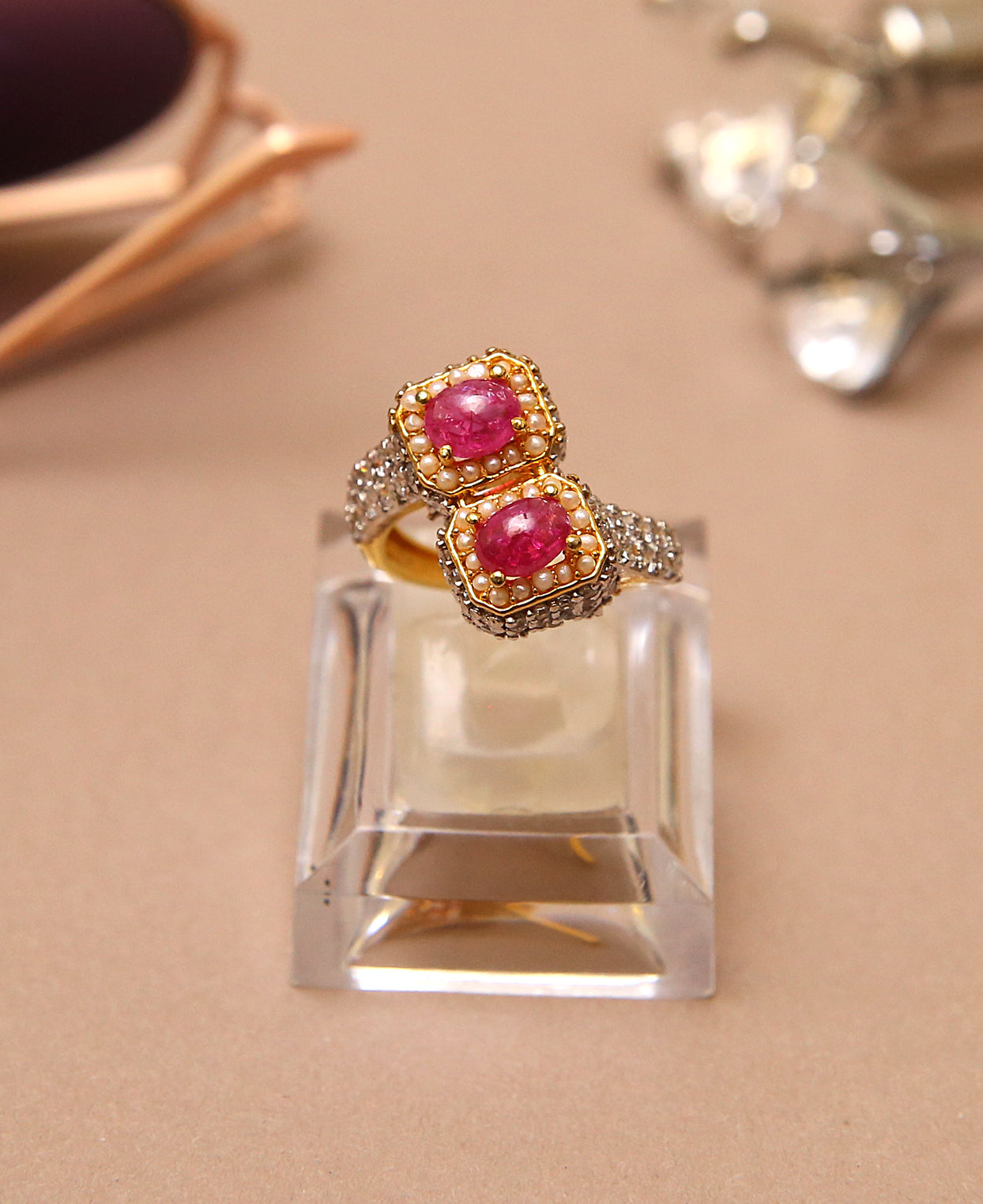 Double Treated Ruby Luxury Ring
