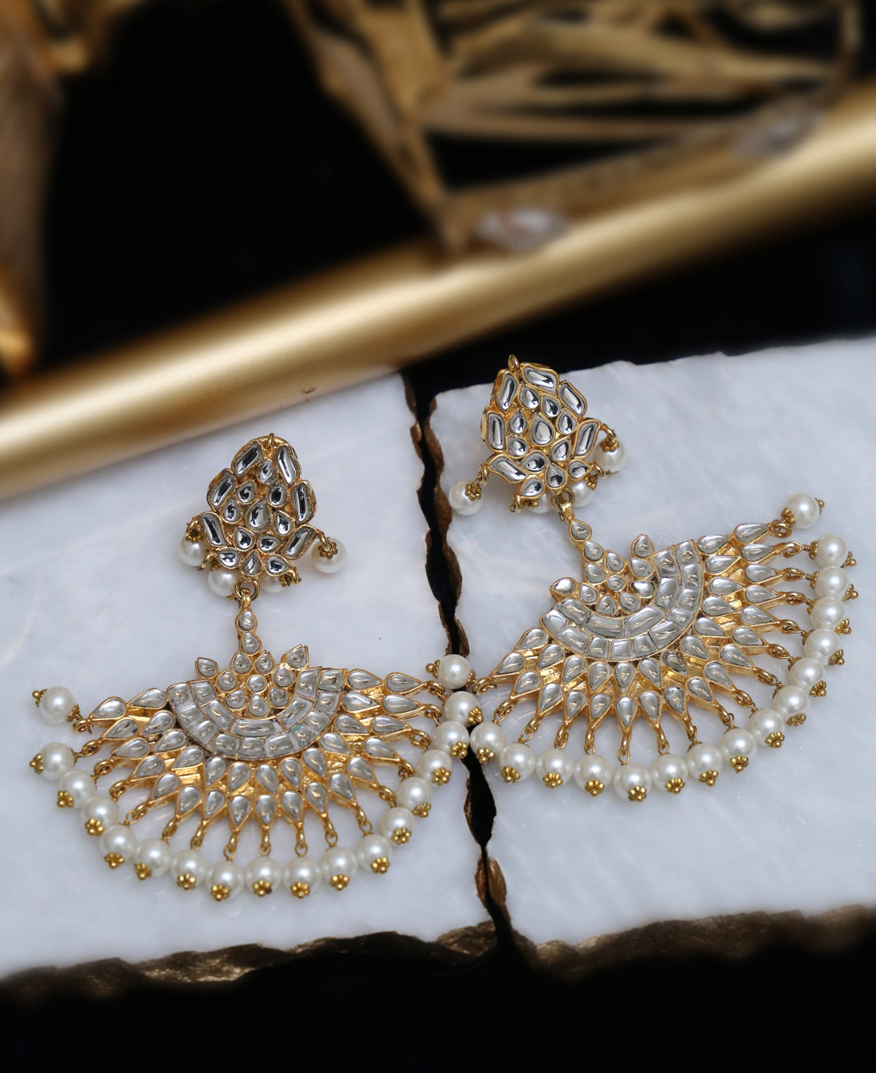 Kundan Pankha Earrings