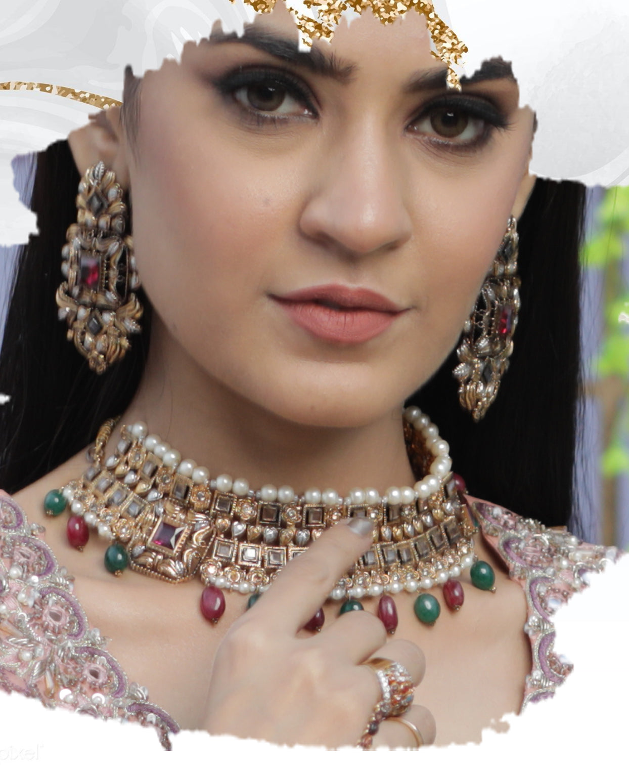 Maharani Ruby and Emerald Choker Necklace