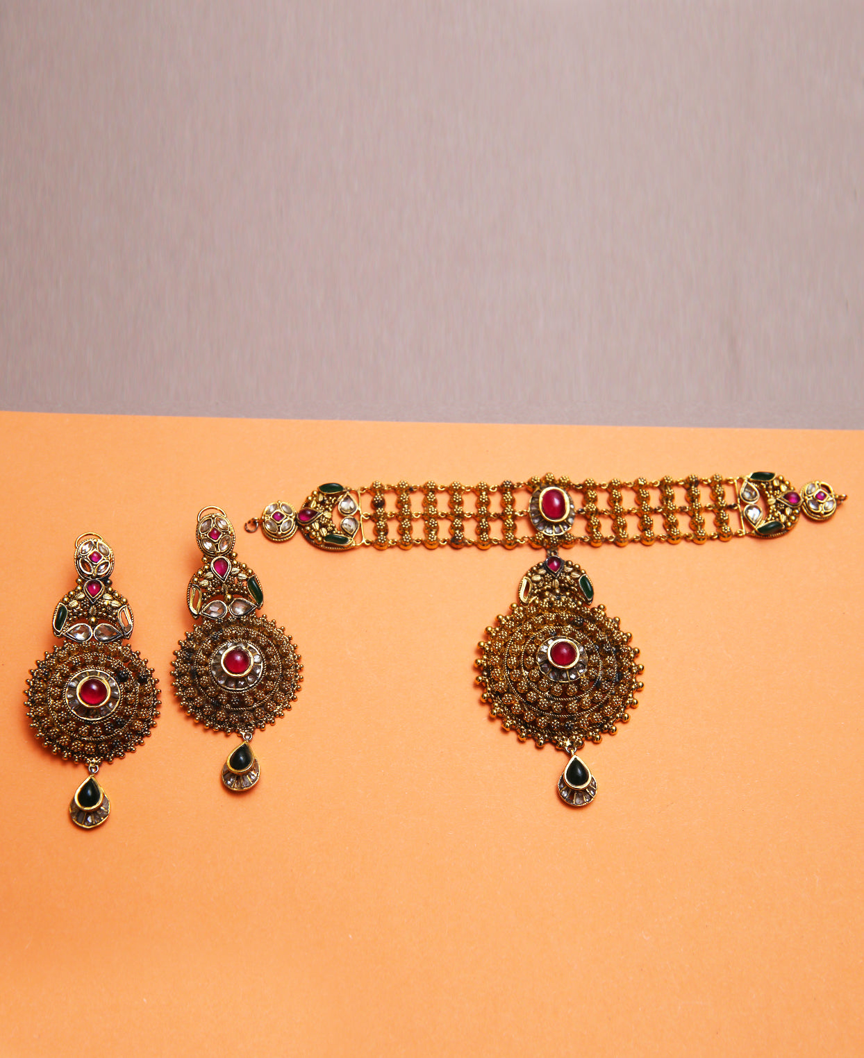 Old School Gold Choker and Dholna Set